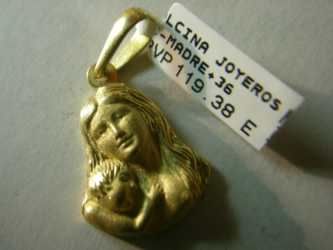 medallas de oro, plata, virgenes, cristos