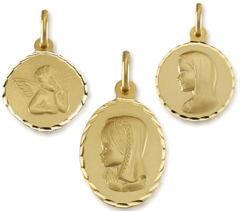 medallas de oro, plata, virgenes, cristos