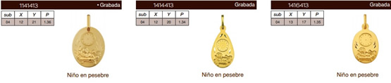 medallas bebe oro