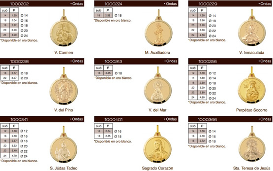 medallas religiosas oro