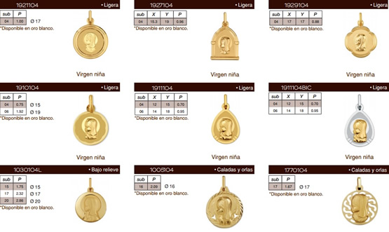 medallas religiosas oro