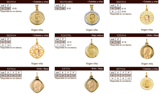 medallas religiosas oro