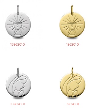 medallas comunion oro plata